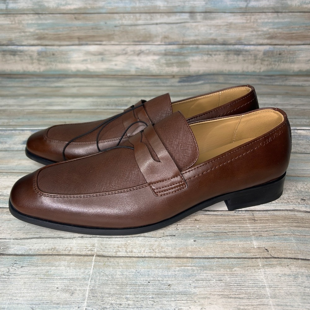 Calvin Klein Dress Moc Penny‎ Loafers Mens US 10 Brown Casual Shoes Junberg